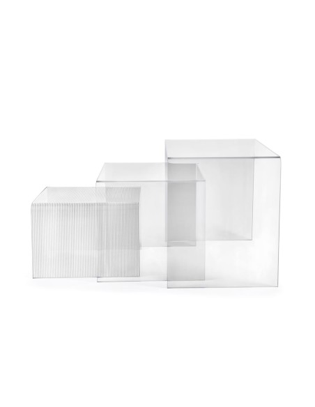 iPLEX Design - Trix Plisse' in pmma - Trasparente - 30/40/50x30/40/50x40,0 - 30/40/50x30/40/50x40,0 cm - 30x30x40 cm
