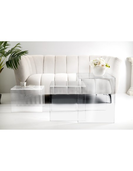 iPLEX Design - Trix Plisse' in pmma - Trasparente - 30/40/50x30/40/50x40,0 - 30/40/50x30/40/50x40,0 cm - 30x30x40 cm