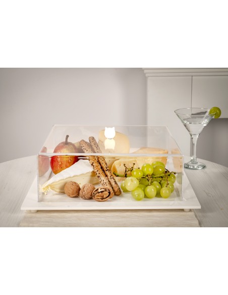 Iplex - Bon Ton Tortiera quadrata in plexiglass Trasparente. , made in Italy - Trasparente/bianco - 36x13,5x36 cm