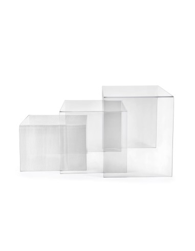 iPLEX Design - Trix Plisse' in pmma - Trasparente - 30/40/50x30/40/50x40,0 - 30/40/50x30/40/50x40,0 cm - 30x30x40 cm