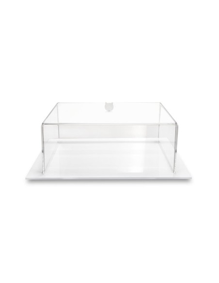 Iplex - Bon Ton Tortiera quadrata in plexiglass Trasparente. , made in Italy - Trasparente/bianco - 36x13,5x36 cm
