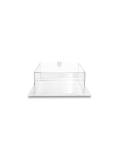 Iplex - Bon Ton Tortiera quadrata in plexiglass Trasparente. , made in Italy - Trasparente/bianco - 25,5x11x25,5 cm