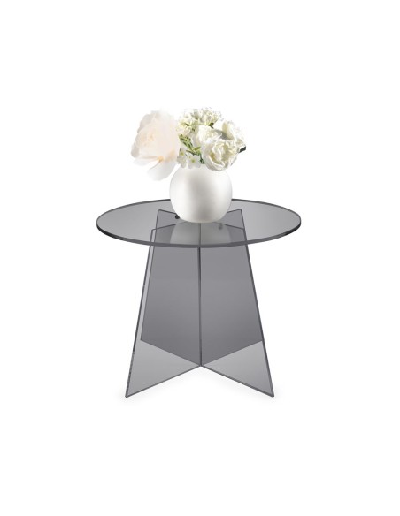 iPLEX Design - Teide Tavolino Fume' in plexiglass - fumè - 50x41x50 cm