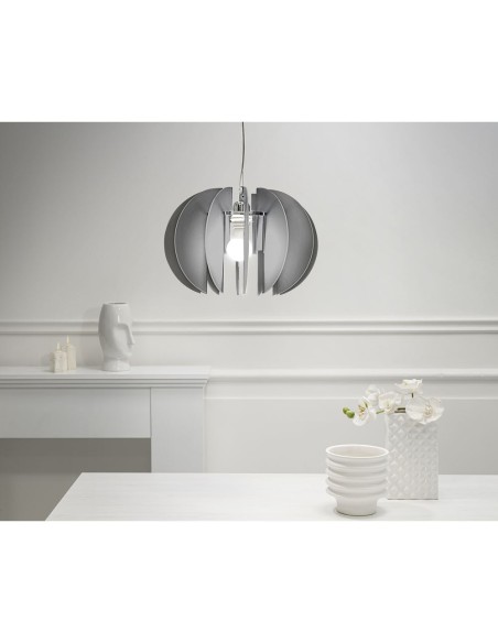 iPLEX Design - Sferia Sospensione Fume' Satinato in plexiglass - grigio fumè satinato - 38x27x38 cm