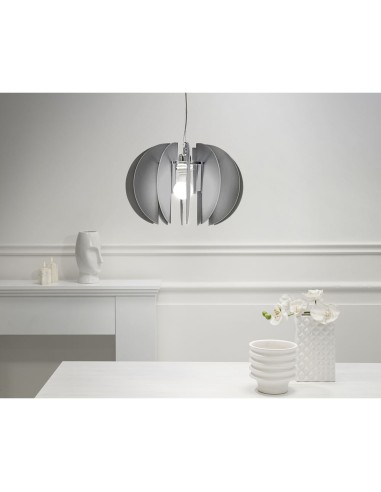 iPLEX Design - Sferia Sospensione Fume' Satinato in plexiglass - grigio fumè satinato - 38x27x38 cm