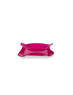 Iplex - Drappeggi d'autore Vassoio quadrato vuotatasche fuxia in plexiglass drappeggiato a mano,. - 23x3x23 cm