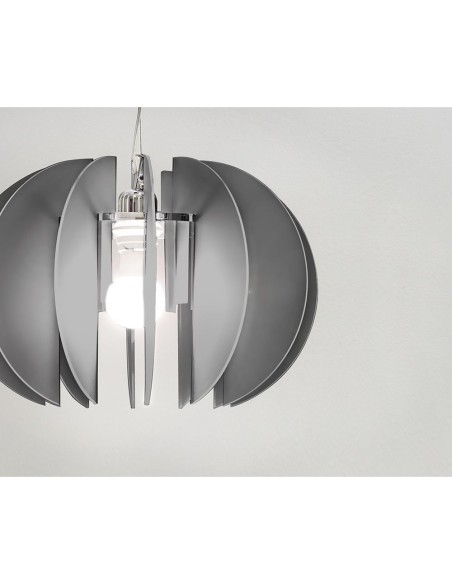 iPLEX Design - Sferia Sospensione Fume' Satinato in plexiglass - grigio fumè satinato - 38x27x38 cm