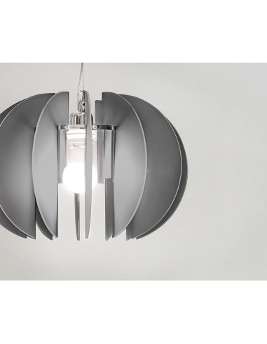 iPLEX Design - Sferia Sospensione Fume' Satinato in plexiglass - grigio fumè satinato - 38x27x38 cm