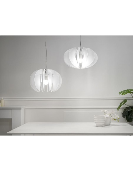 iPLEX Design - Sferia Sospensione Bianco Satinato in plexiglass - 38x27x38 cm