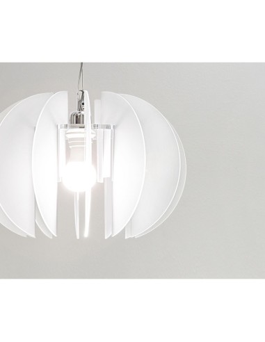 iPLEX Design - Sferia Sospensione Bianco Satinato in plexiglass - 38x27x38 cm