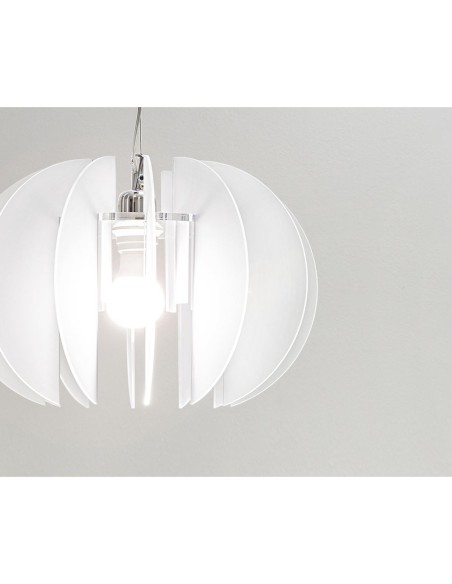iPLEX Design - Sferia Sospensione Bianco Satinato in plexiglass - 38x27x38 cm