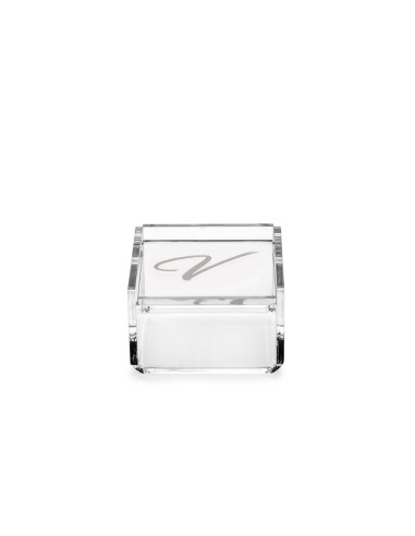iPLEX Design - Scatolina Violet ""V, V"" Trasparente in plexiglass - 7x4,5x7 cm