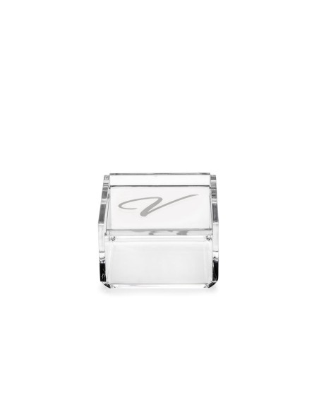 iPLEX Design - Scatolina Violet ""V, V"" Trasparente in plexiglass - 7x4,5x7 cm