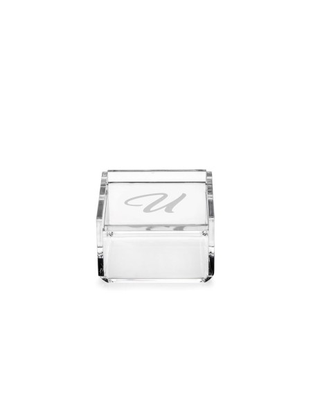 iPLEX Design - Scatolina Violet ""U, U"" Trasparente in plexiglass - 7x4,5x7 cm