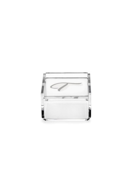 iPLEX Design - Scatolina Violet ""T, T"" Trasparente in plexiglass - 7x4,5x7 cm