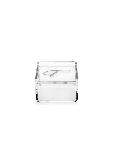 iPLEX Design - Scatolina Violet ""T, T"" Trasparente in plexiglass - 7x4,5x7 cm
