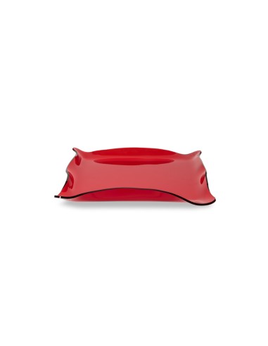 Iplex - Drappeggi d'autore Vassoio rettangolare vuotatasche rosso Trasparente in plexiglass drappeggiato a mano,. - 20x3,5x15 cm