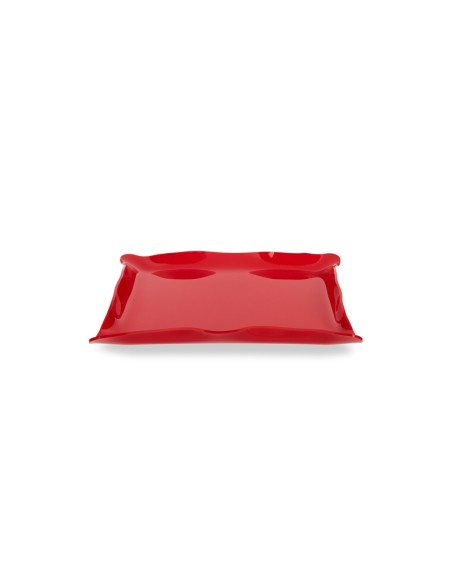Iplex - Drappeggi d'autore Vassoio rettangolare vuotatasche rosso in plexiglass drappeggiato a mano,. - 20x3,5x15 cm