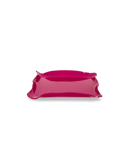 Iplex - Drappeggi d'autore Vassoio rettangolare vuotatasche fuxia in plexiglass drappeggiato a mano,. - 20x3,5x15 cm