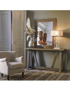 Blanc D' Ivoire - Paralume classico beige con bordi neri fatto a mano 100% cotone  L 48xL 18xH 23 cm 2