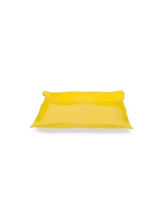Iplex - Drappeggi d'autore Vassoio rettangolare vuotatasche giallo in plexiglass drappeggiato a mano,. - 20x3,5x15 cm