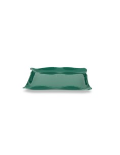 Iplex - Drappeggi d'autore Vassoio rettangolare vuotatasche verde scuro in plexiglass drappeggiato a mano,. - 20x3,5x15 cm