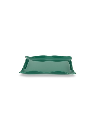 Iplex - Drappeggi d'autore Vassoio rettangolare vuotatasche verde scuro in plexiglass drappeggiato a mano,. - 20x3,5x15 cm