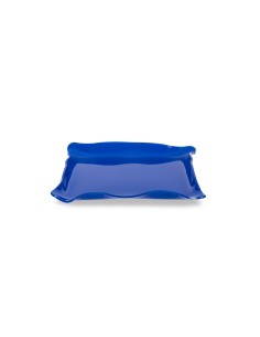Iplex - Drappeggi d'autore Vassoio rettangolare vuotatasche blu in plexiglass drappeggiato a mano,. - 20x3,5x15 cm