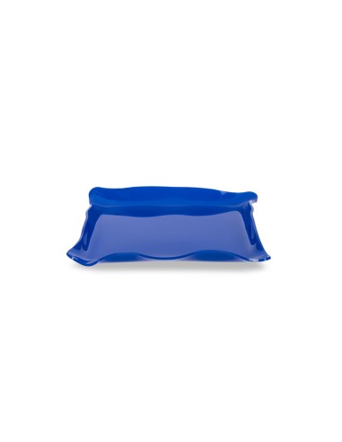 Iplex - Drappeggi d'autore Vassoio rettangolare vuotatasche blu in plexiglass drappeggiato a mano,. - 20x3,5x15 cm