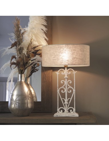 Blanc D' Ivoire - Paralume classico beige con bordi neri fatto a mano 100% cotone  L 48xL 18xH 23 cm