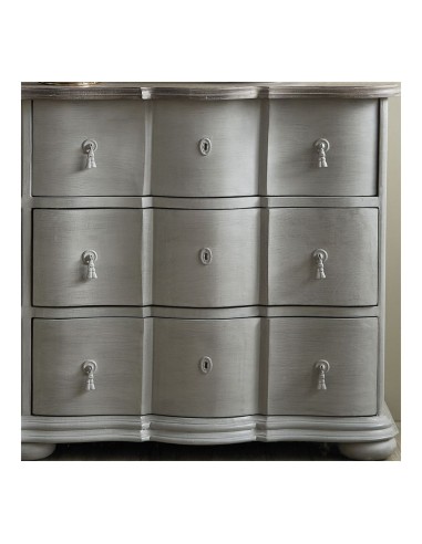 Blanc D' Ivoire - Mobile a cassetti Carlotta grigio tortora con piano cerato effetto pietra cm159 x 43 x 82 h
