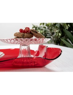 Iplex - Drappeggi d'autore Vassoio rettangolare rosso Trasparente in plexiglass drappeggiato a mano,. - 41x5x31 cm 2