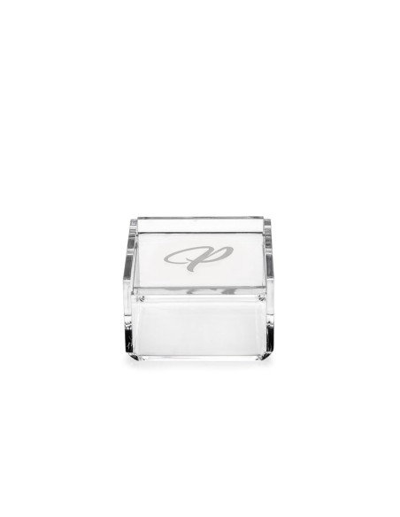 iPLEX Design - Scatolina Violet ""P, P"" Trasparente in plexiglass - 7x4,5x7 cm