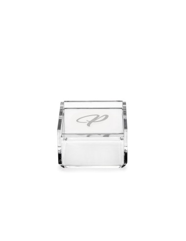 iPLEX Design - Scatolina Violet ""P, P"" Trasparente in plexiglass - 7x4,5x7 cm