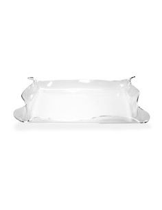 Iplex - Drappeggi d'autore Vassoio rettangolare Trasparente in plexiglass drappeggiato a mano,. - 41x5x31 cm