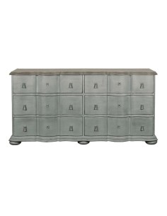 Blanc D' Ivoire - Mobile a cassetti Carlotta grigio tortora con piano cerato effetto pietra cm159 x 43 x 82 h