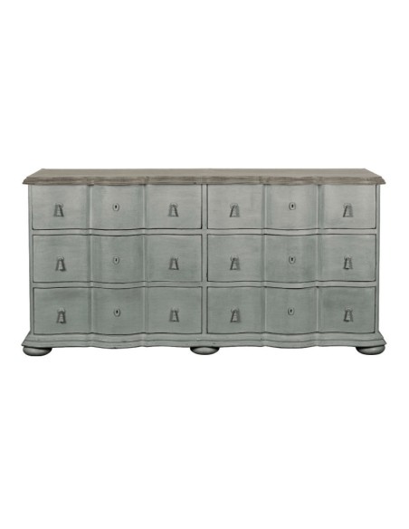 Blanc D' Ivoire - Mobile a cassetti Carlotta grigio tortora con piano cerato effetto pietra cm159 x 43 x 82 h
