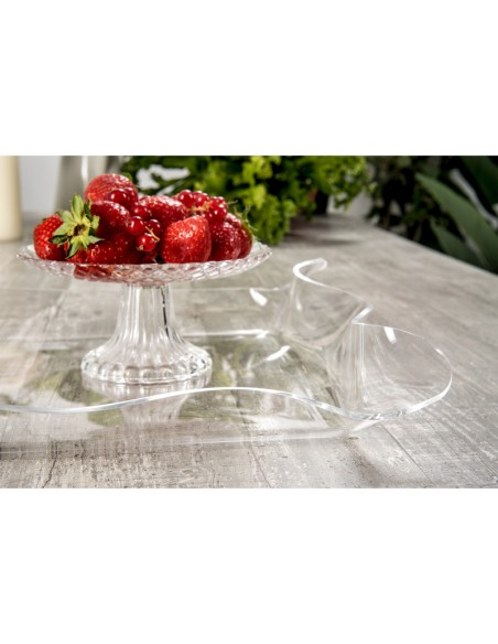 Iplex - Drappeggi d'autore Vassoio rettangolare Trasparente in plexiglass drappeggiato a mano,. - 41x5x31 cm