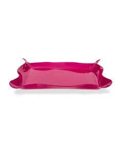 Iplex - Drappeggi d'autore Vassoio rettangolare fuxia in plexiglass drappeggiato a mano,. - 41x5x31 cm