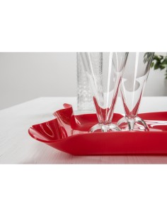 Iplex - Drappeggi d'autore Vassoio rettangolare rosso in plexiglass drappeggiato a mano,. - 41x5x31 cm 2