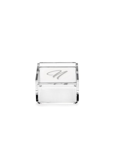 iPLEX Design - Scatolina Violet ""N, N"" Trasparente in plexiglass - 7x4,5x7 cm