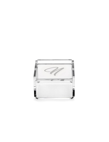 iPLEX Design - Scatolina Violet ""N, N"" Trasparente in plexiglass - 7x4,5x7 cm