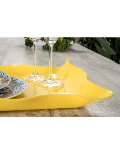 Iplex - Drappeggi d'autore Vassoio rettangolare giallo in plexiglass drappeggiato a mano,. - 41x5x31 cm 2