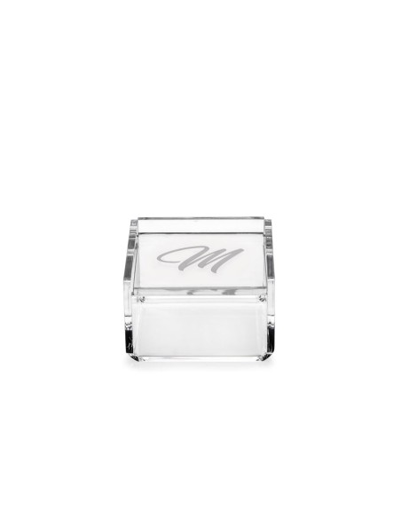 iPLEX Design - Scatolina Violet ""M, M"" Trasparente in plexiglass - 7x4,5x7 cm