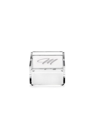 iPLEX Design - Scatolina Violet ""M, M"" Trasparente in plexiglass - 7x4,5x7 cm