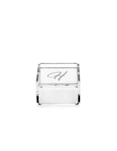 iPLEX Design - Scatolina Violet ""H, H"" Trasparente in plexiglass - 7x4,5x7 cm
