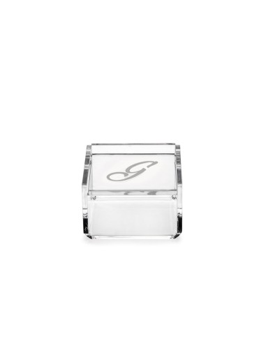 iPLEX Design - Scatolina Violet ""G, G"" Trasparente in plexiglass - 7x4,5x7 cm