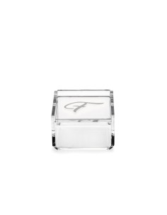 iPLEX Design - Scatolina Violet ""F, F"" Trasparente in plexiglass - 7x4,5x7 cm