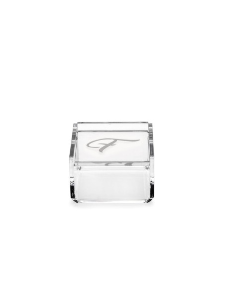 iPLEX Design - Scatolina Violet ""F, F"" Trasparente in plexiglass - 7x4,5x7 cm