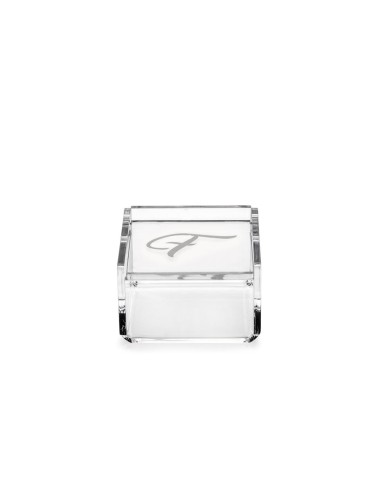 iPLEX Design - Scatolina Violet ""F, F"" Trasparente in plexiglass - 7x4,5x7 cm